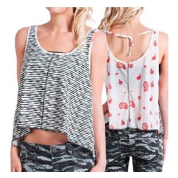 Lrg Tops - LRG CROP TANK TOP SHIRT ZEBRA ANIMAL PRINT BLACK